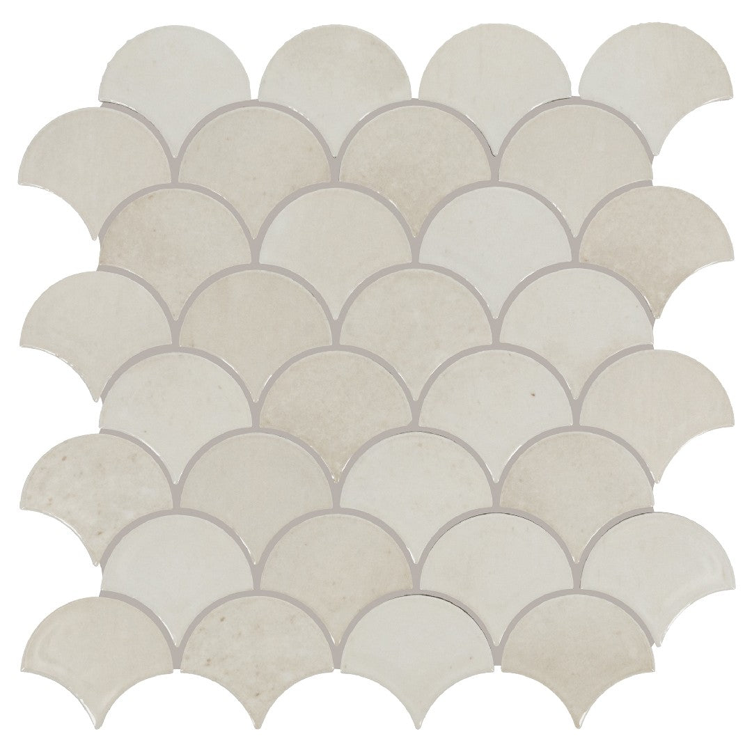 Daltile Miramo 13" x 13" Glossy Ceramic 3" Fan Microban Mosaic