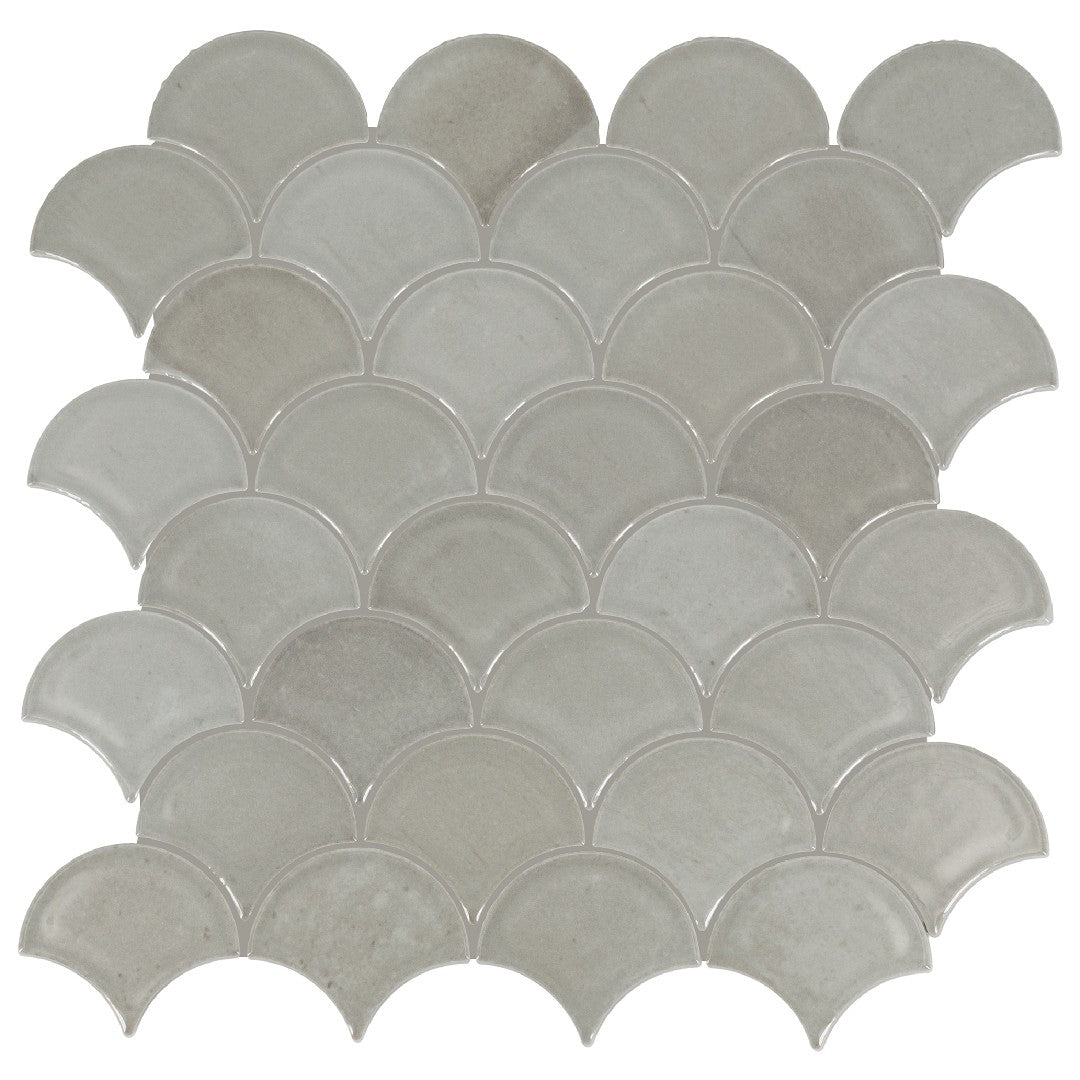 Daltile Miramo 13" x 13" Glossy Ceramic 3" Fan Microban Mosaic