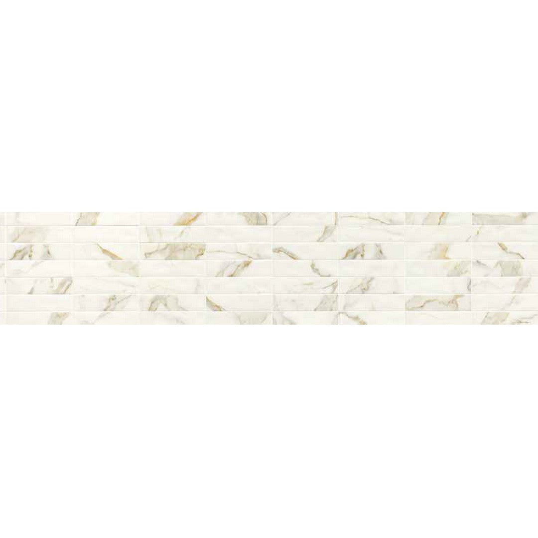 Marca-Corona-Scultorea-2.5-x-9.5-Matte-Porcelain-Wall-Tile-Calacatta-Oro-Fino