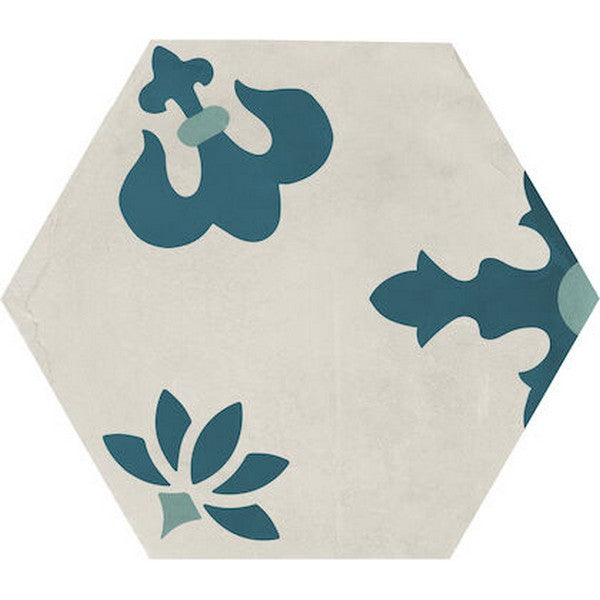 Marca Corona Terra 10" x 8.5" Matte Hexagon Deco Porcelain Tile
