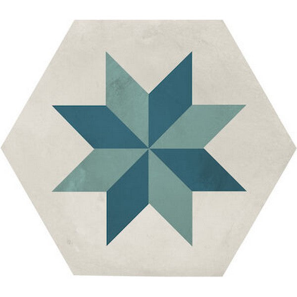 Marca Corona Terra 10" x 8.5" Matte Hexagon Deco Porcelain Tile