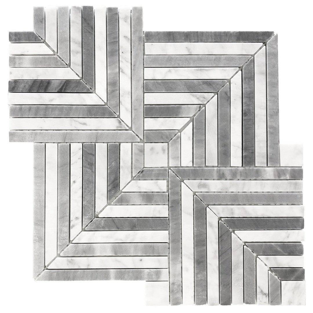 Ottimo Maze 12" x 12" Honed Stone Marble Mosaic