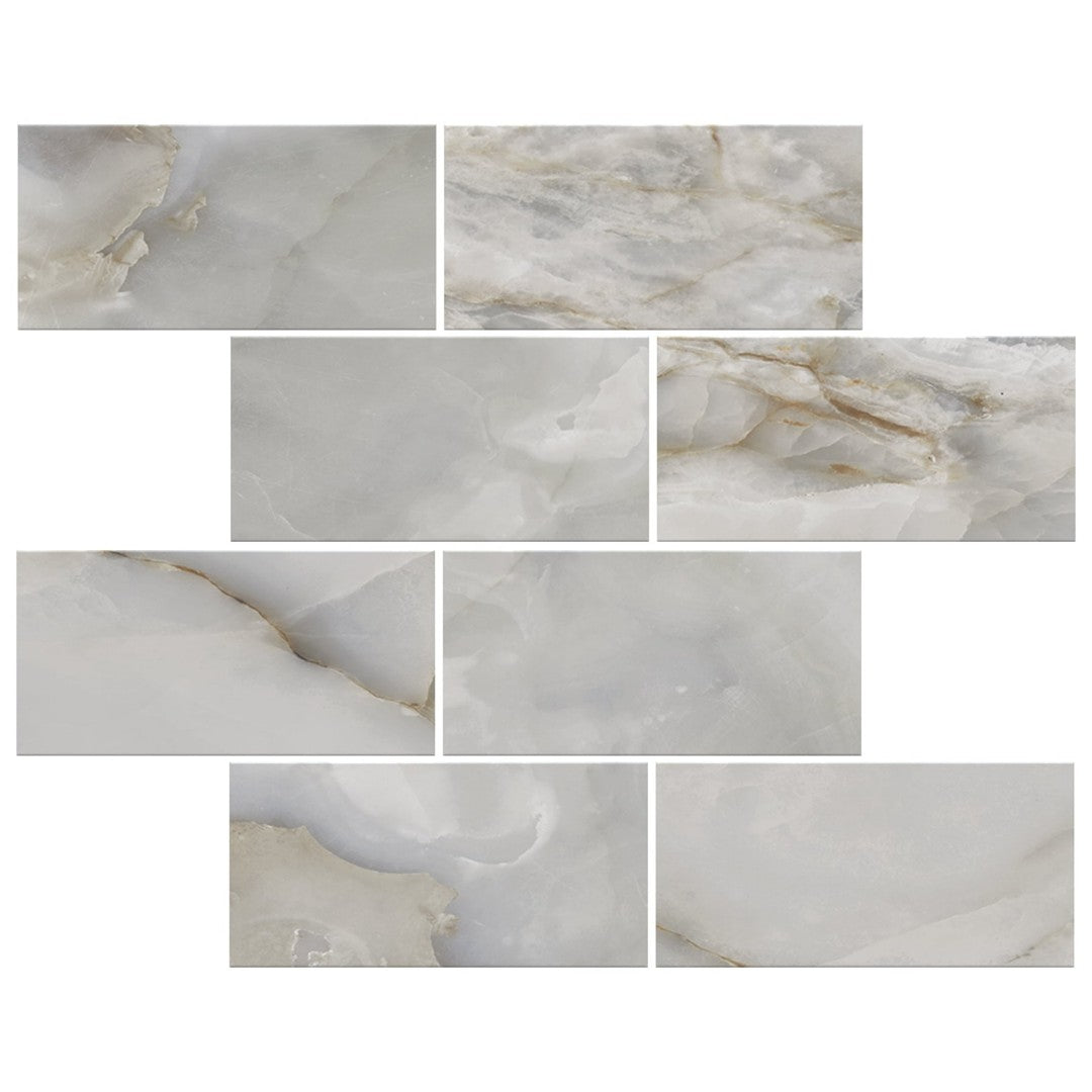 Milestone Onyx 12" x 12" Polished Porcelain 3x6" Brick Mosaic