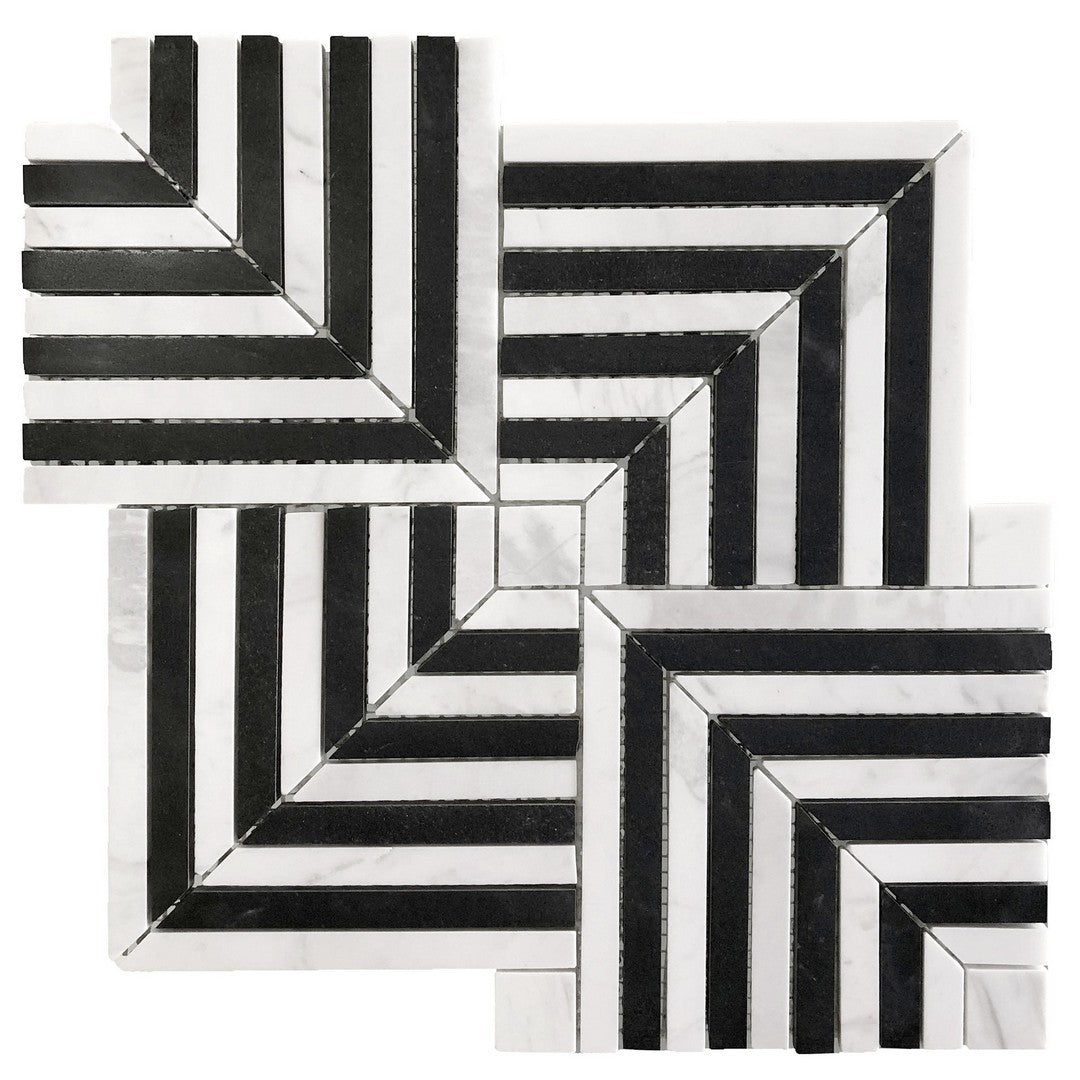 Ottimo Maze 12" x 12" Honed Stone Marble Mosaic