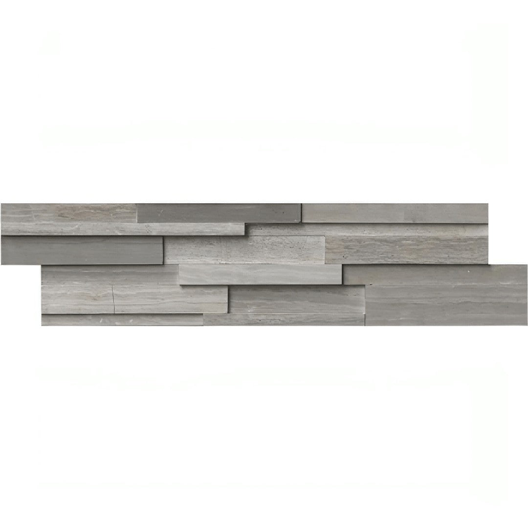 MS International RockMount Gray Oak 6" x 24" Honed Stacked Stone Panel 3D Marble Ledgestone