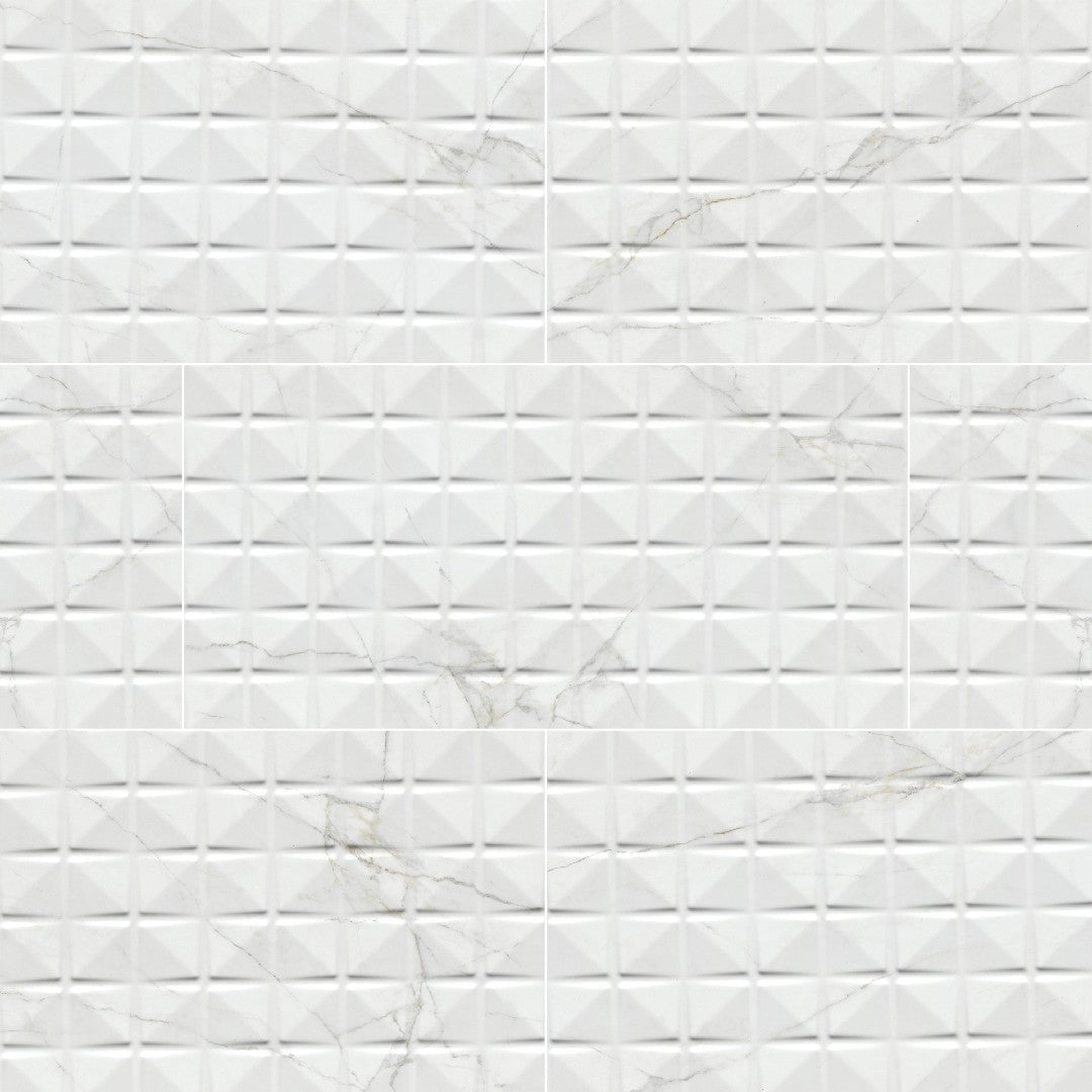 MS International Dymo Calacatta 12" x 24" Glossy Ceramic Wall Tile
