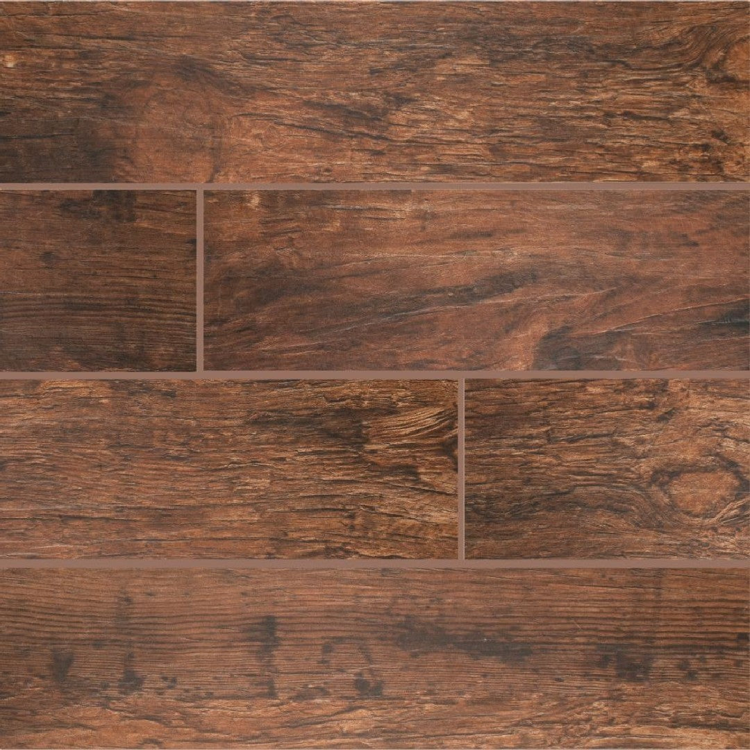 MS International Redwood 6" x 24" Matte Glazed Porcelain Plank
