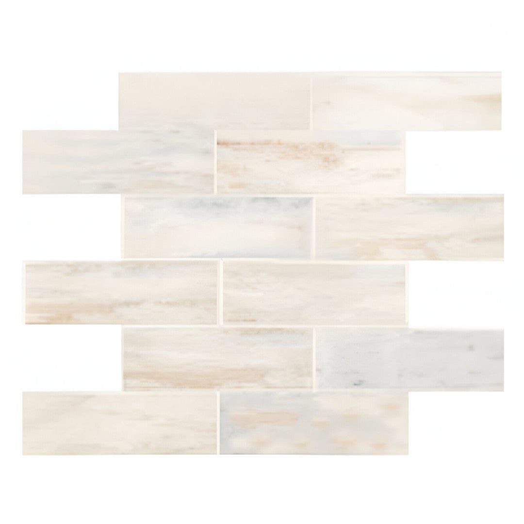 MS International Angora 12" x 12" Polished Subway Marble Mosaic