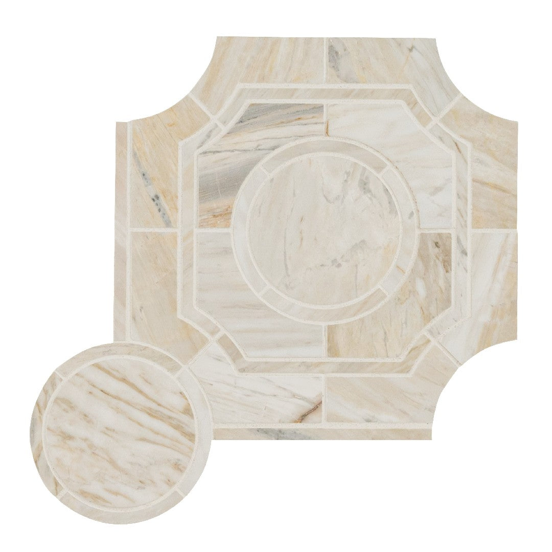 MS International Athena Gold 10.14" x 10.14" Polished Marble Mosaic