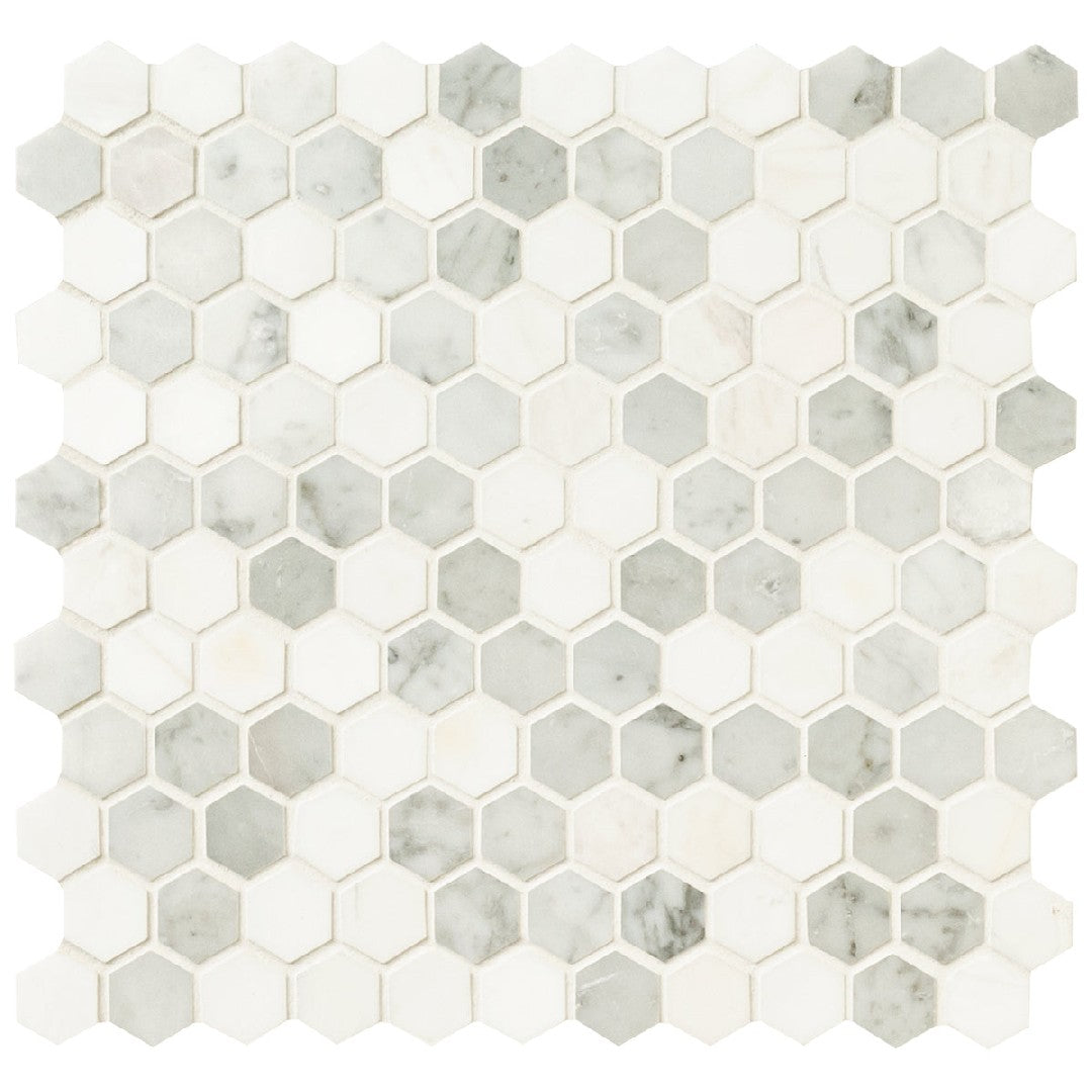 MS International Bianco Dolomite 11.73" x 11.73" Marble 1" Hexagon Mosaic