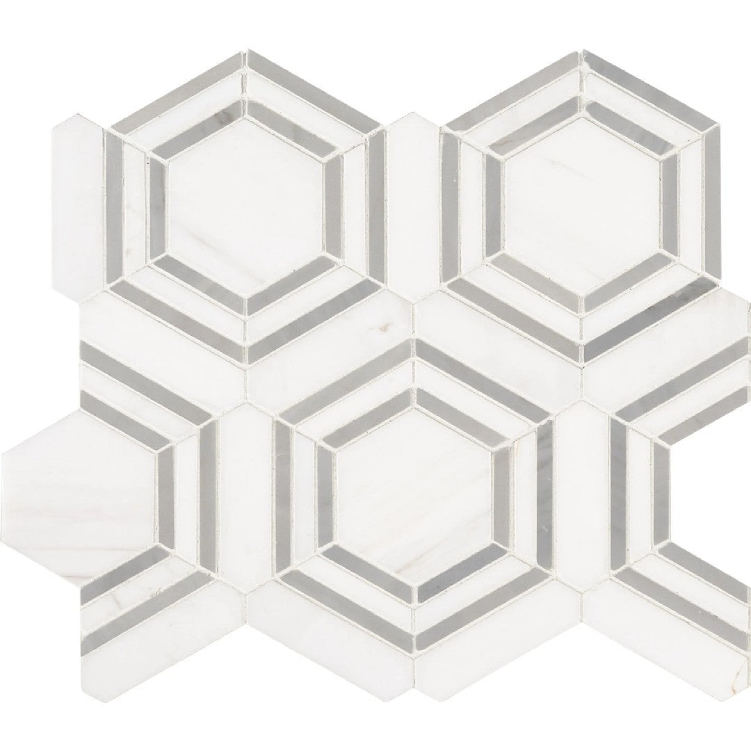 MS International Georama 11" x 13" Polished Deco Marble Mosaic