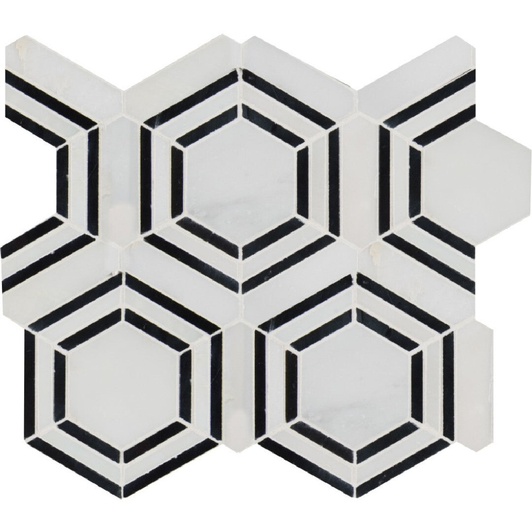 MS International Georama 11" x 13" Polished Deco Marble Mosaic