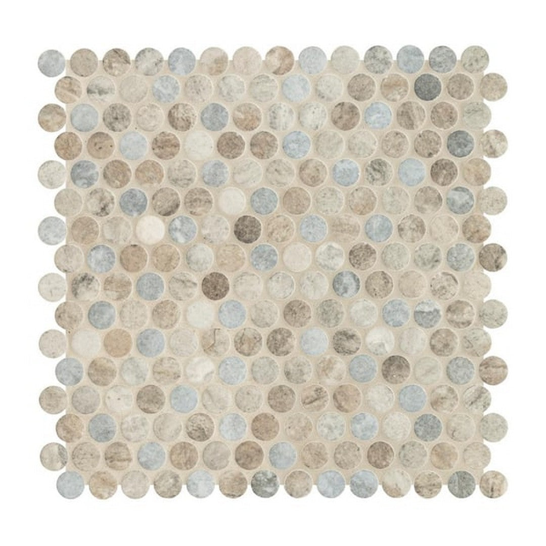 MS International Stonella 12" x 12" Penny Round Glass Mosaic