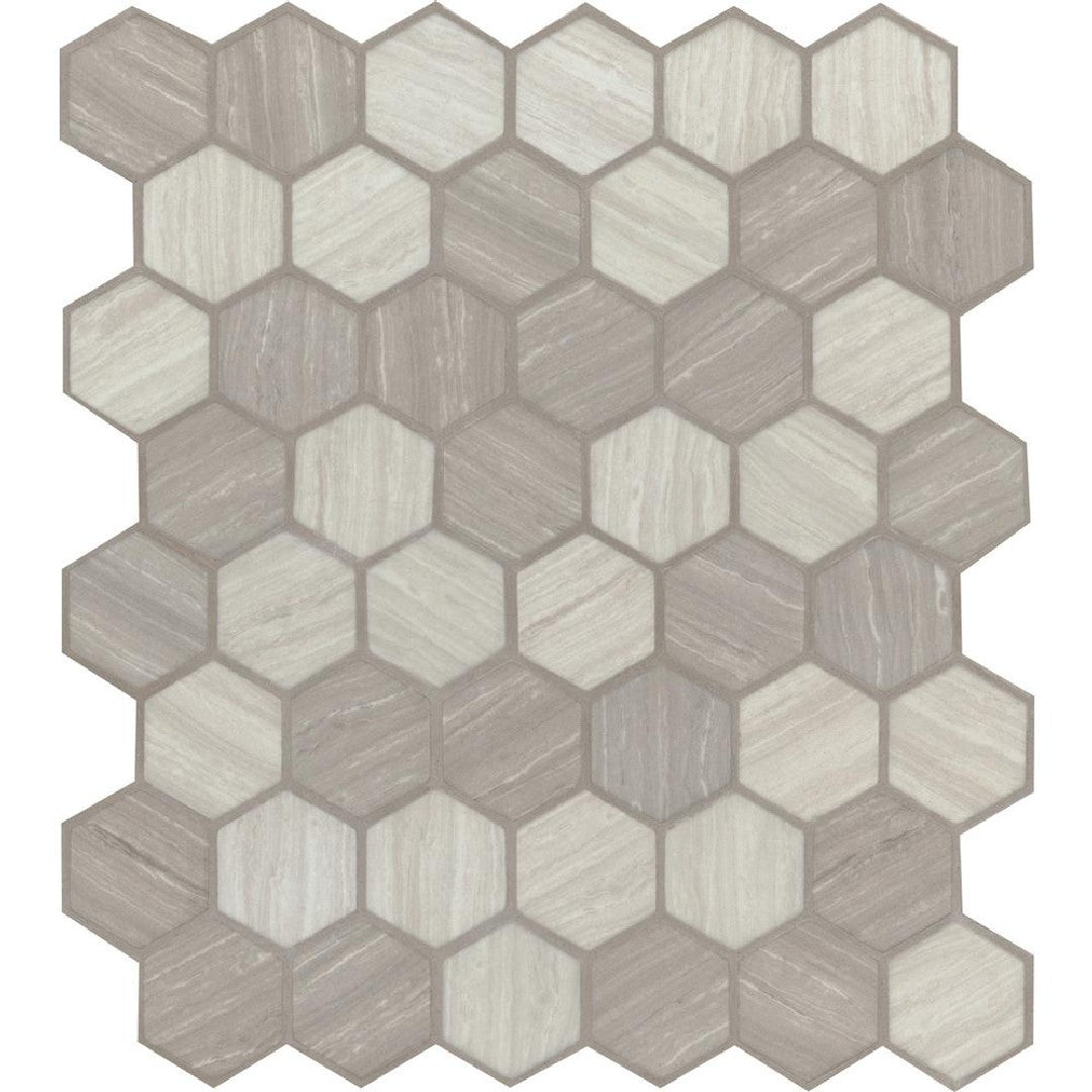 MS International Silva Oak 11.9" x 11.9" Hexagon 2" Glass Mosaic