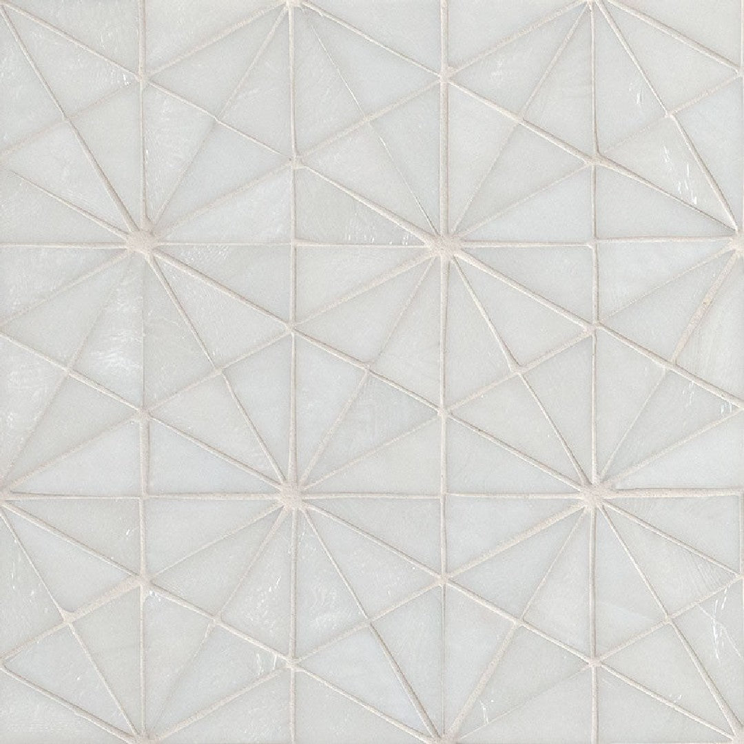 MS International Stella Blanca 8.5" x 14.88" Glossy Geometric Glass Mosaic
