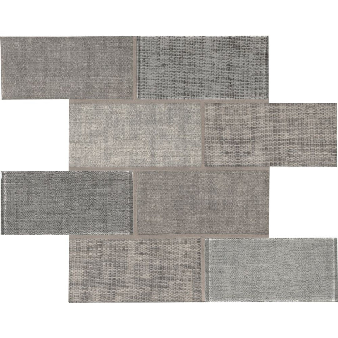 MS International Textalia 11.73" x 11.73" Brick Glass Mosaic