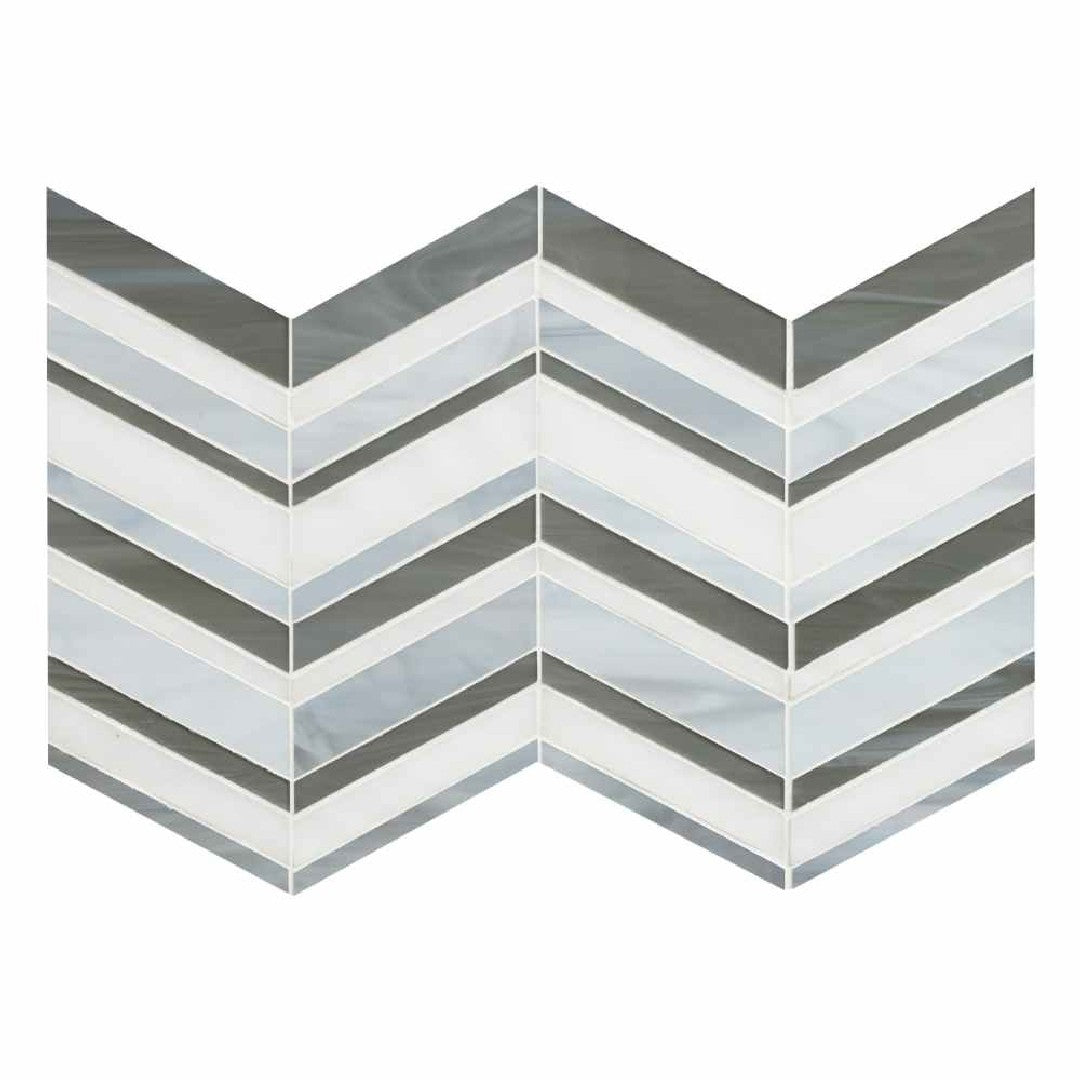MS International Urban Wave 9" x 15.6" Glossy Chevron Glass Mosaic