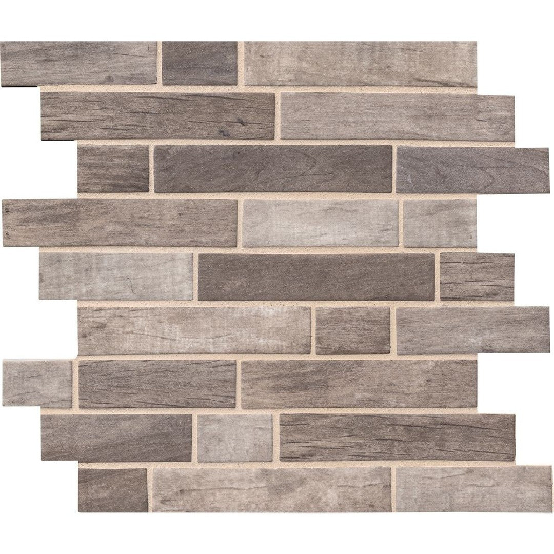MS International Driftwood 11.81" x 11.81" Matte Linear Glass Mosaic