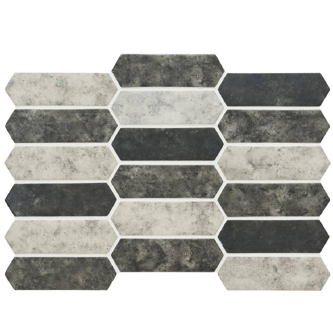 MS International Urban Tapestry 9.84" x 14.13" Picket Fence Glass Mosaic