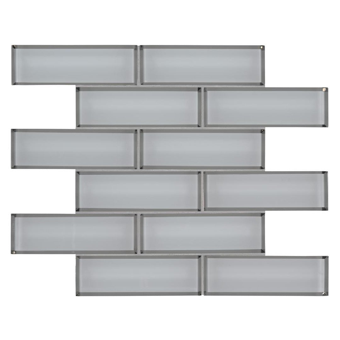 MS International Subway 11.73" x 11.73" Beveled Brick Glass Mosaic