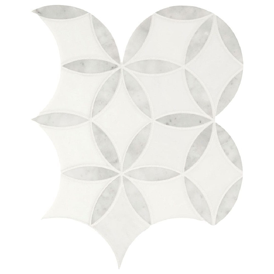 MS International La Fleur 8.9" x 9.92" Polished Marble Mosaic