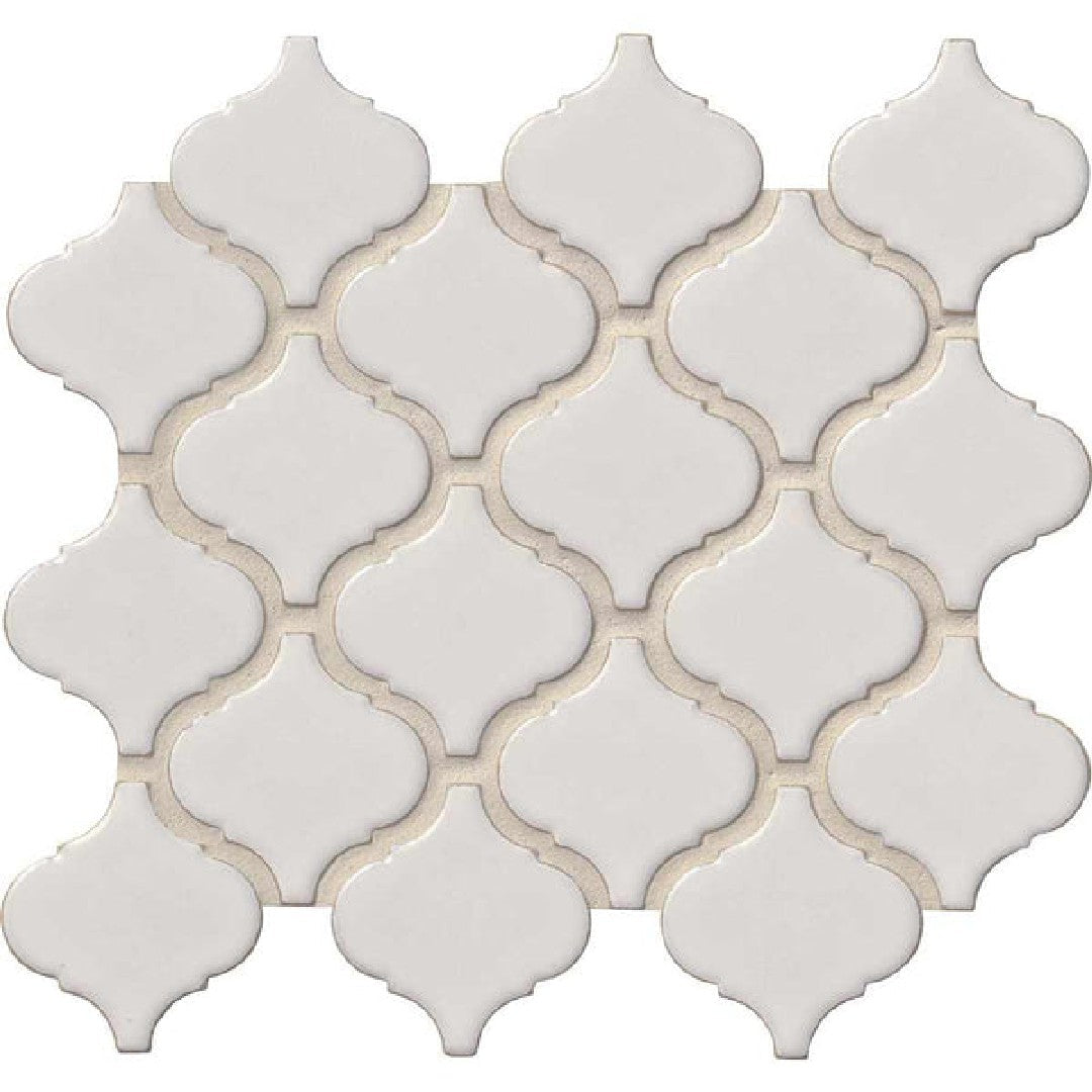 MS International Bianco 12" x 12" Glossy Arabesque Porcelain Mosaic