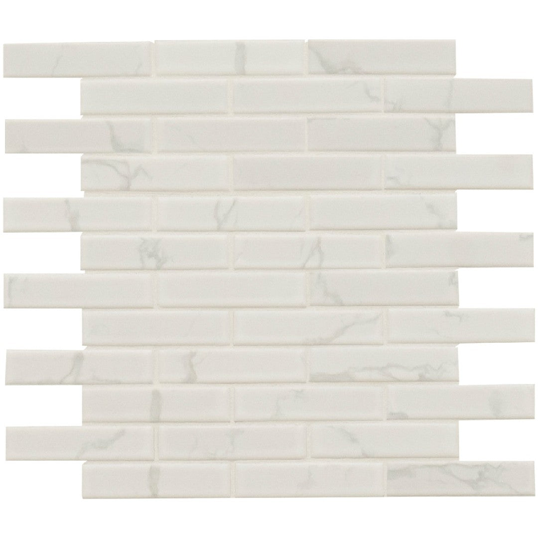 MS International Carrara White 11.81" x 12.01" Matte Porcelain Mosaic