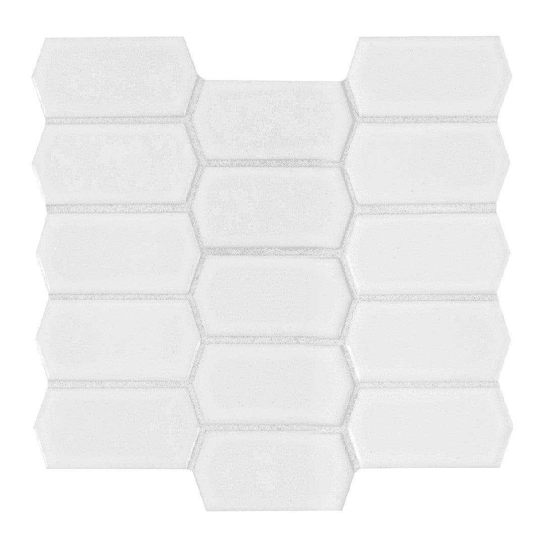 MS International Domino Retro 10.76" x 13.99" Glossy Picket Fence Porcelain Mosaic