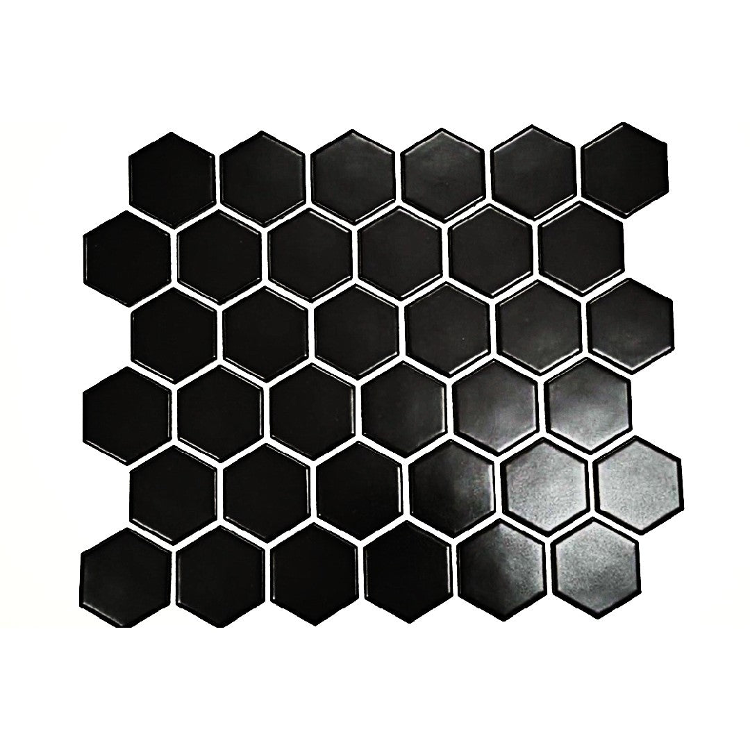 MS International Domino 12" x 13" Glossy Hexagon 2" Porcelain Mosaic