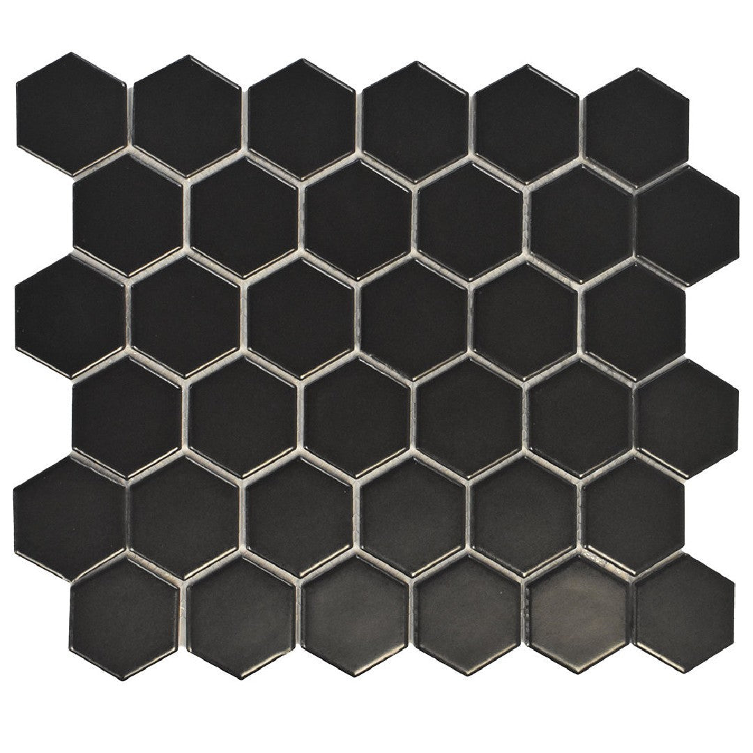MS International Domino 12" x 13" Matte Hexagon 2" Porcelain Mosaic