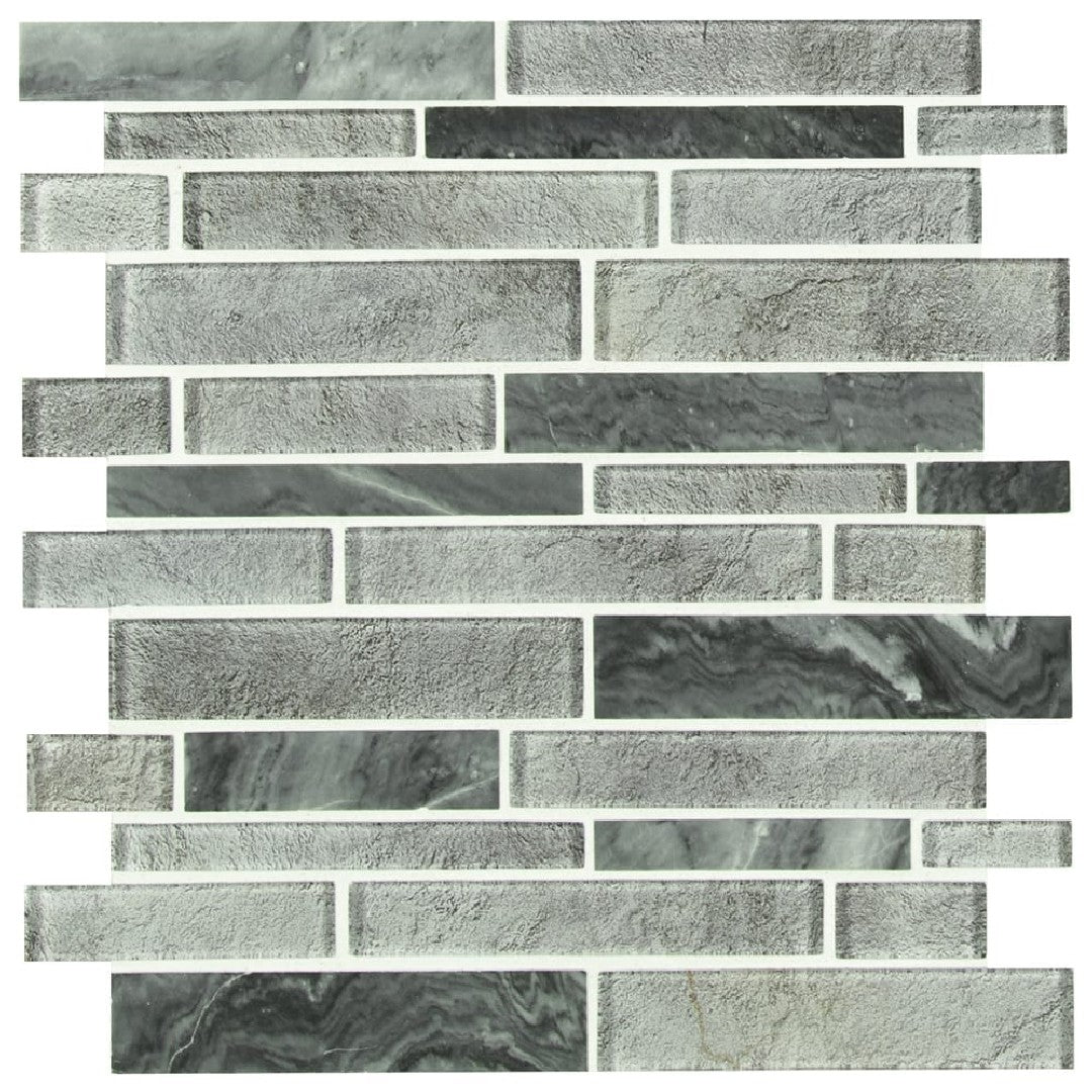 MS International Decorative Blend 11.73" x 11.73" Linear Glass & Stone Mosaic