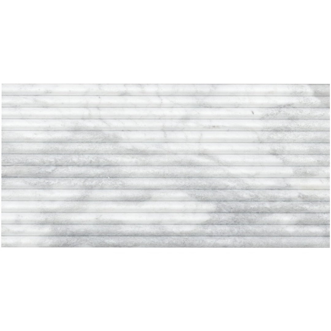 MS International Carrara White 12" x 24" Honed Fluted Marble Tile