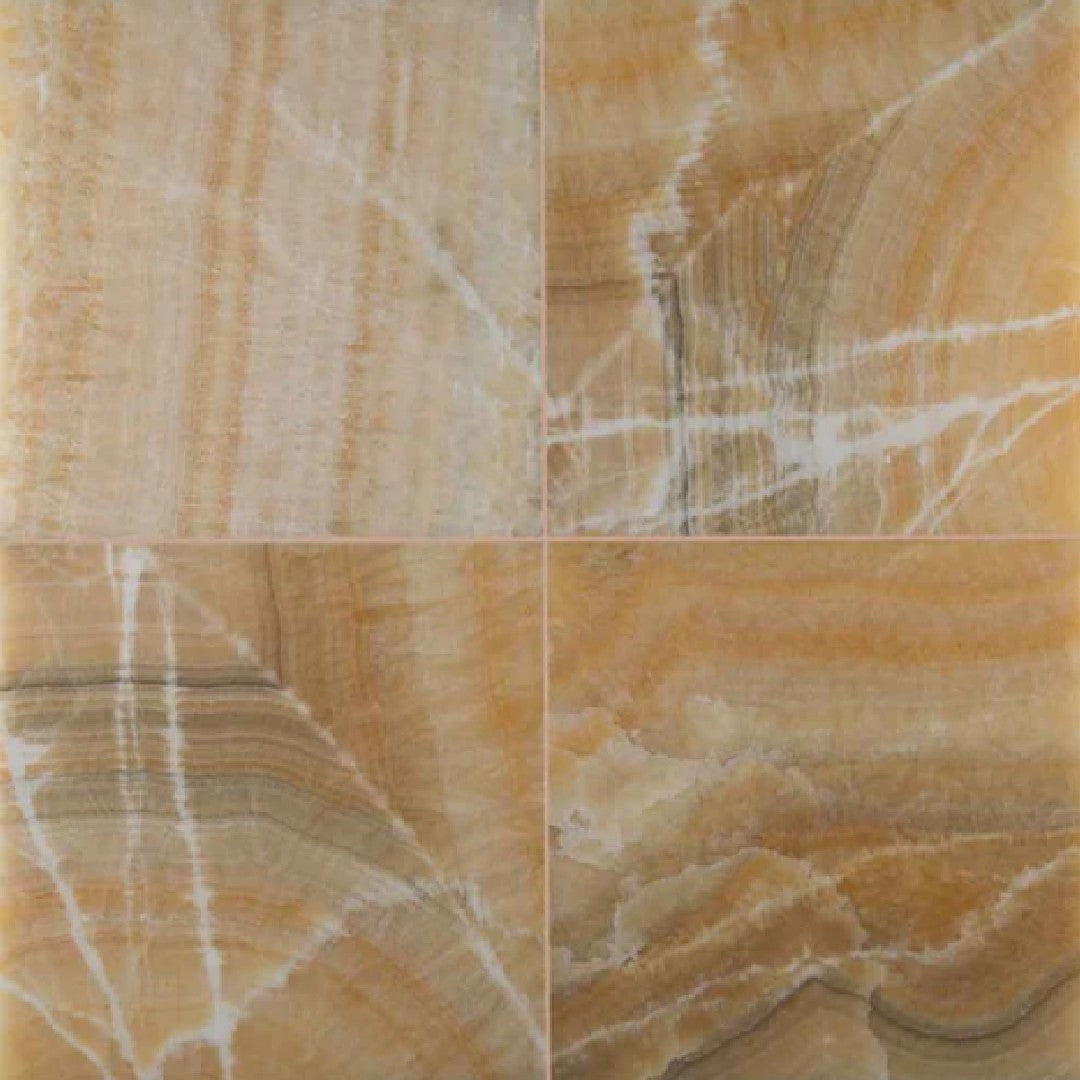 MS International Giallo Crystal 12" x 12" Polished Onyx Tile