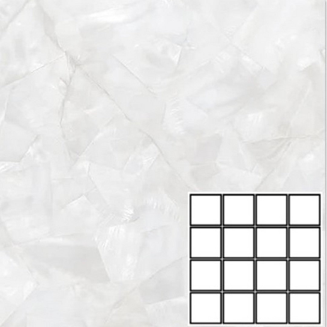 Tesoro Mother Of Pearl 12" x 12" Rectified Matte Porcelain 3" Mosaic