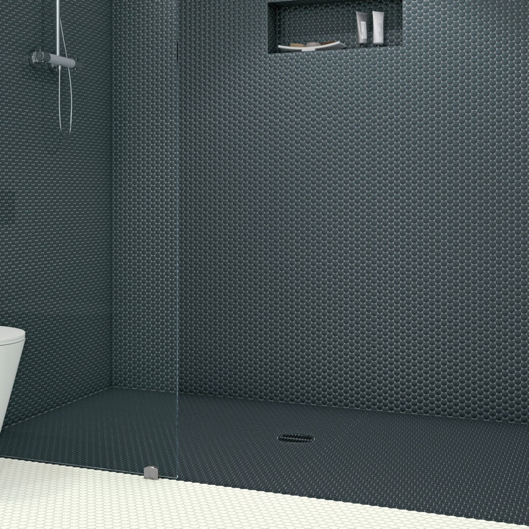 Crossville-Multiplier-11.5-x-12.76-Matte-Porcelain-0.75-Penny-Round-Mosaic-Dark-Grey