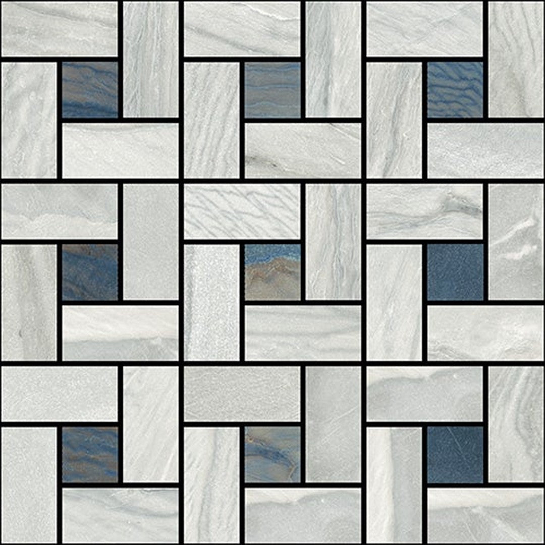 Happy Floors Macaubas 12" x 12" Pinwheel Mosaic