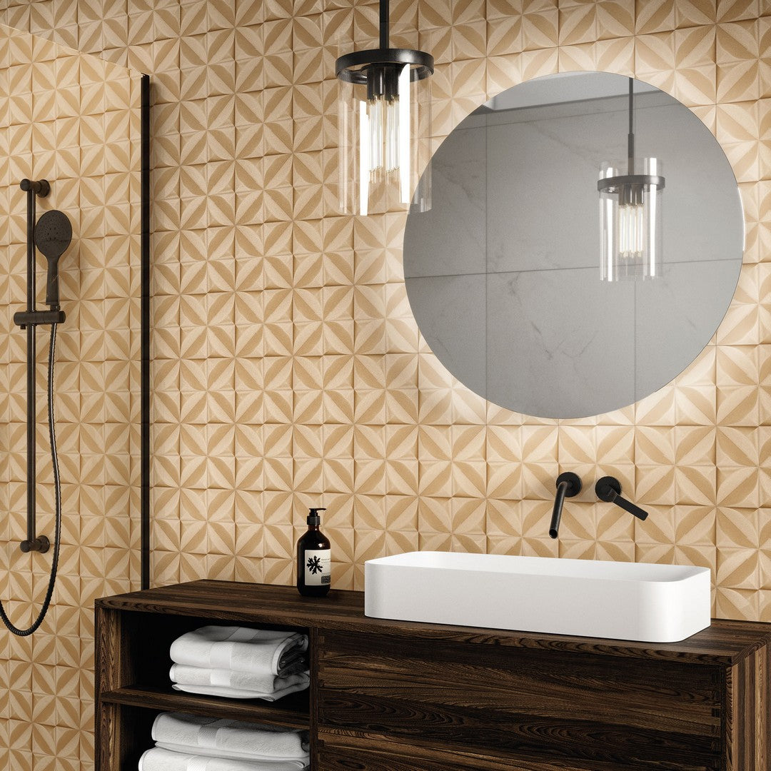 Marazzi-GeoMetal-6-x-6-Wall-Satin-Floret-Mosaic-Champagne-Gold