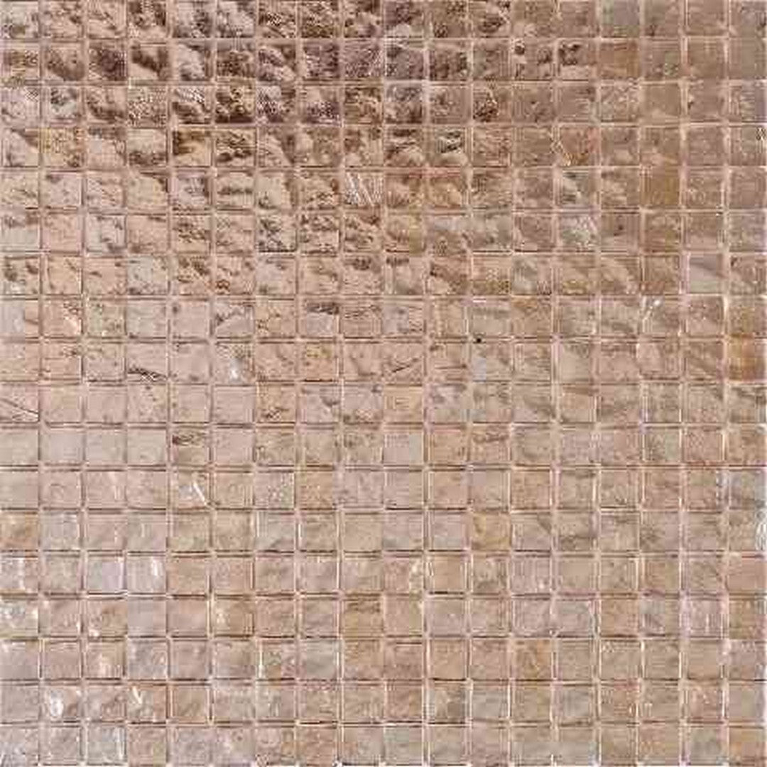 MiR Alma Solid Color 0.6" Nibble Beige 11.6" x 11.6" Glass Mosaic