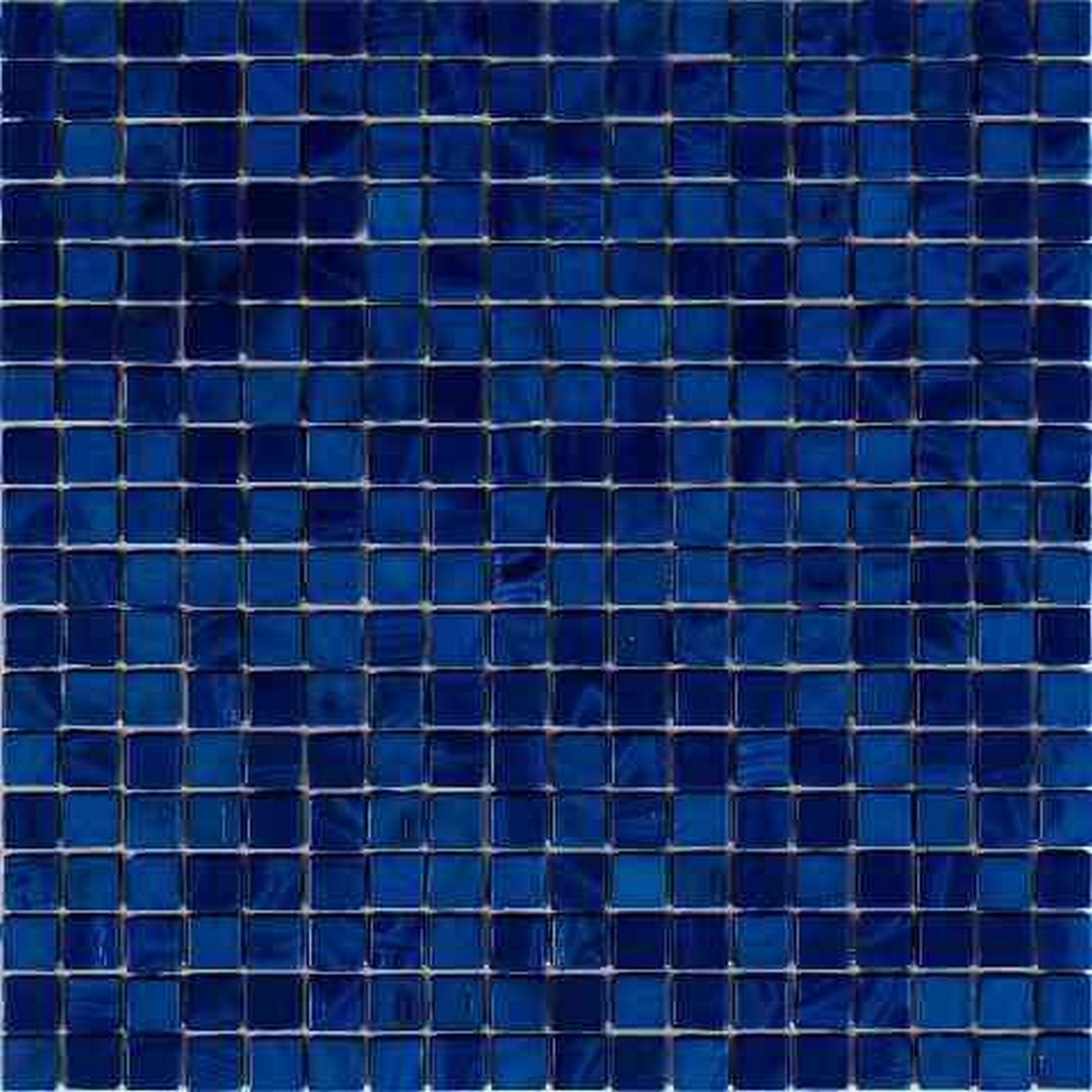 MiR Alma Solid Color 0.6" Nibble Blue 11.6" x 11.6" Glass Mosaic