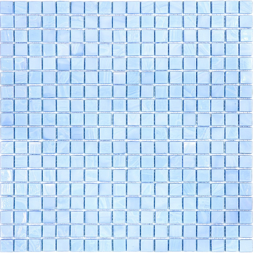 MiR Alma Solid Color 0.6" Nibble Blue 11.6" x 11.6" Glass Mosaic