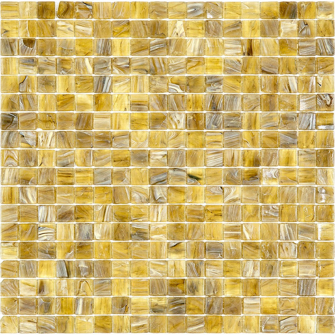 MiR Alma Solid Color 0.6" Nibble Brown 11.6" x 11.6" Glass Mosaic