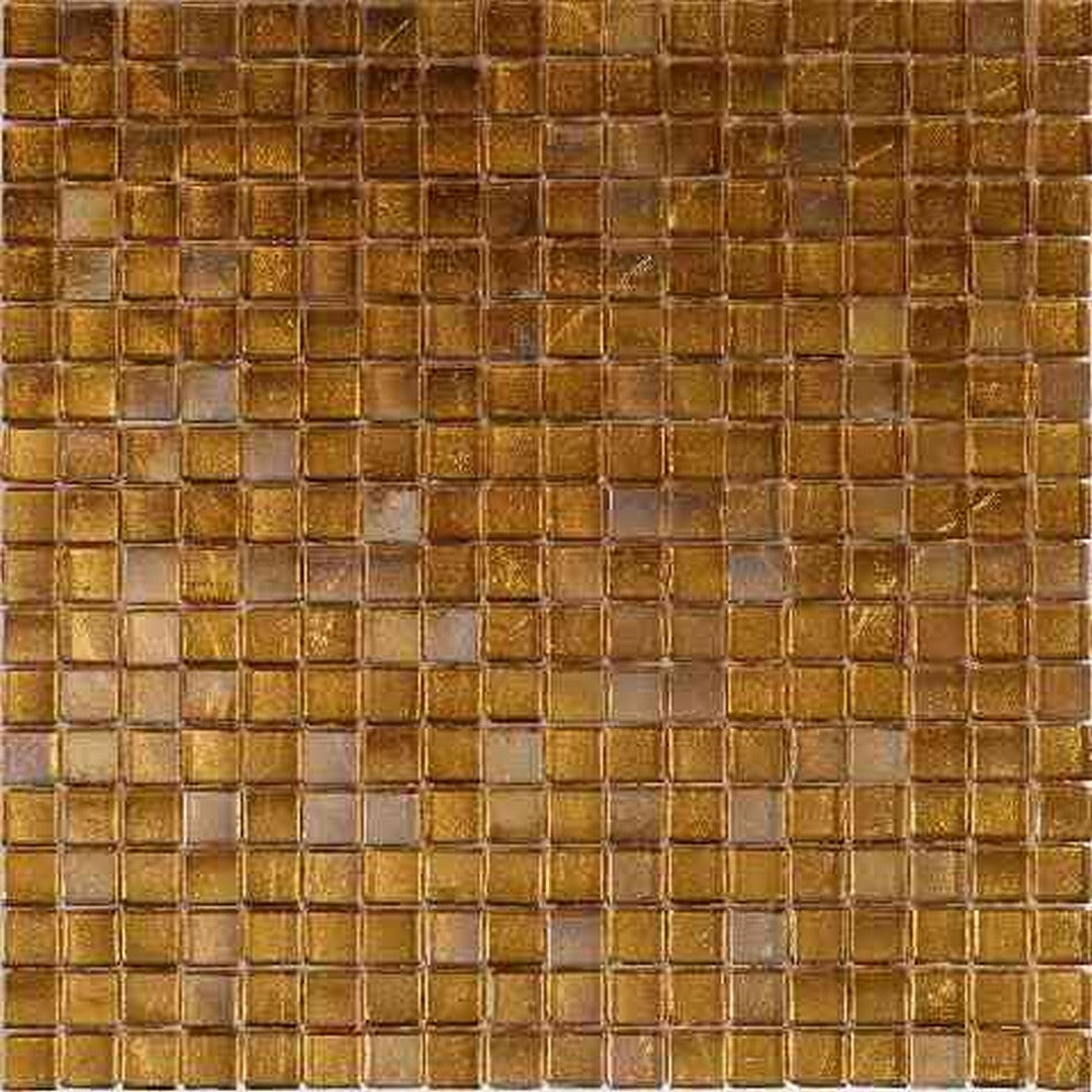 MiR Alma Solid Color 0.6" Nibble Brown 11.6" x 11.6" Glass Mosaic