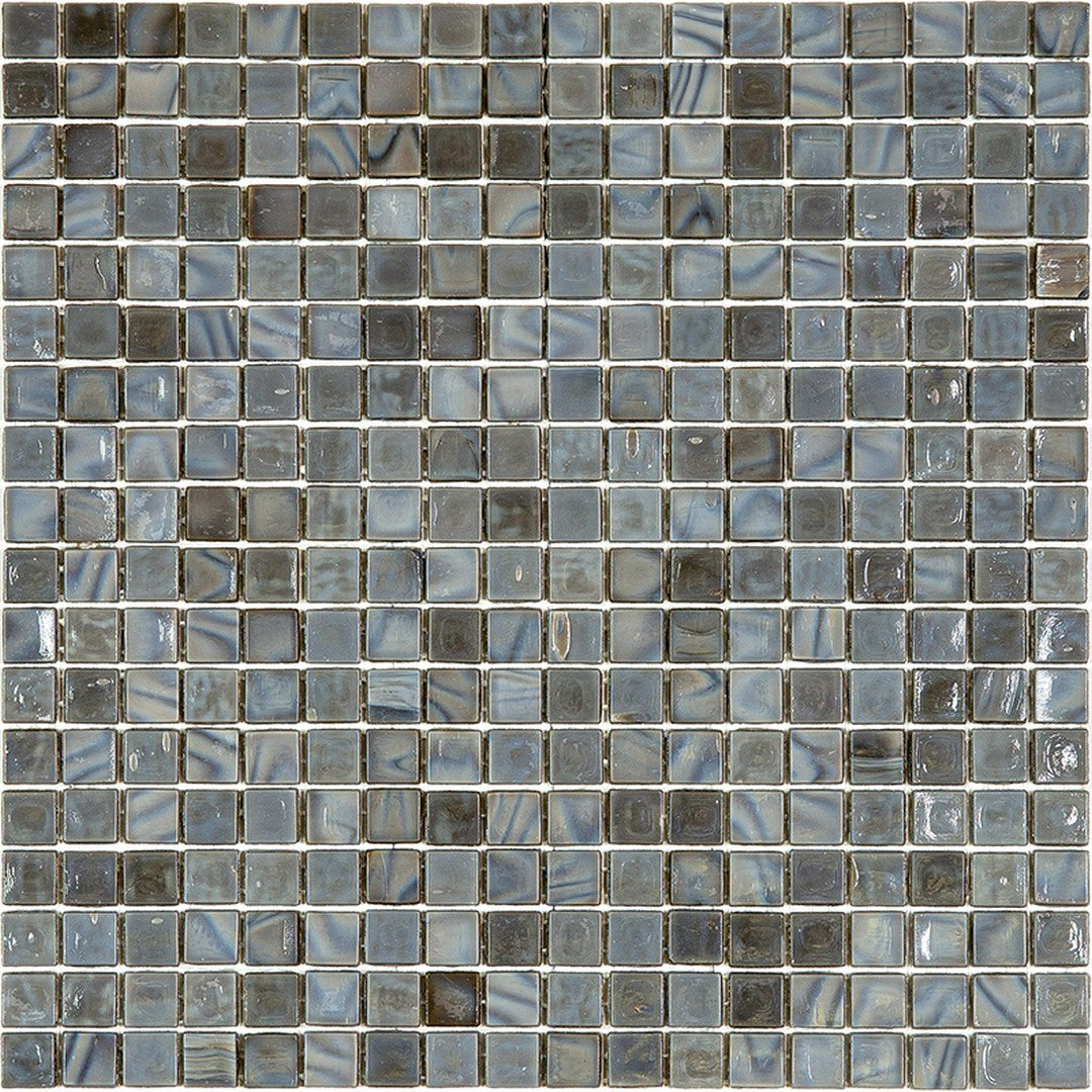 MiR Alma Solid Color 0.6" Nibble Grey 11.6" x 11.6" Glass Mosaic