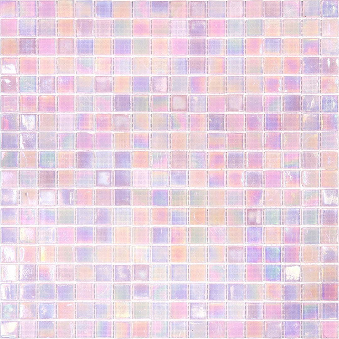 MiR Alma Solid Color 0.6" Nibble Pink 11.6" x 11.6" Glass Mosaic