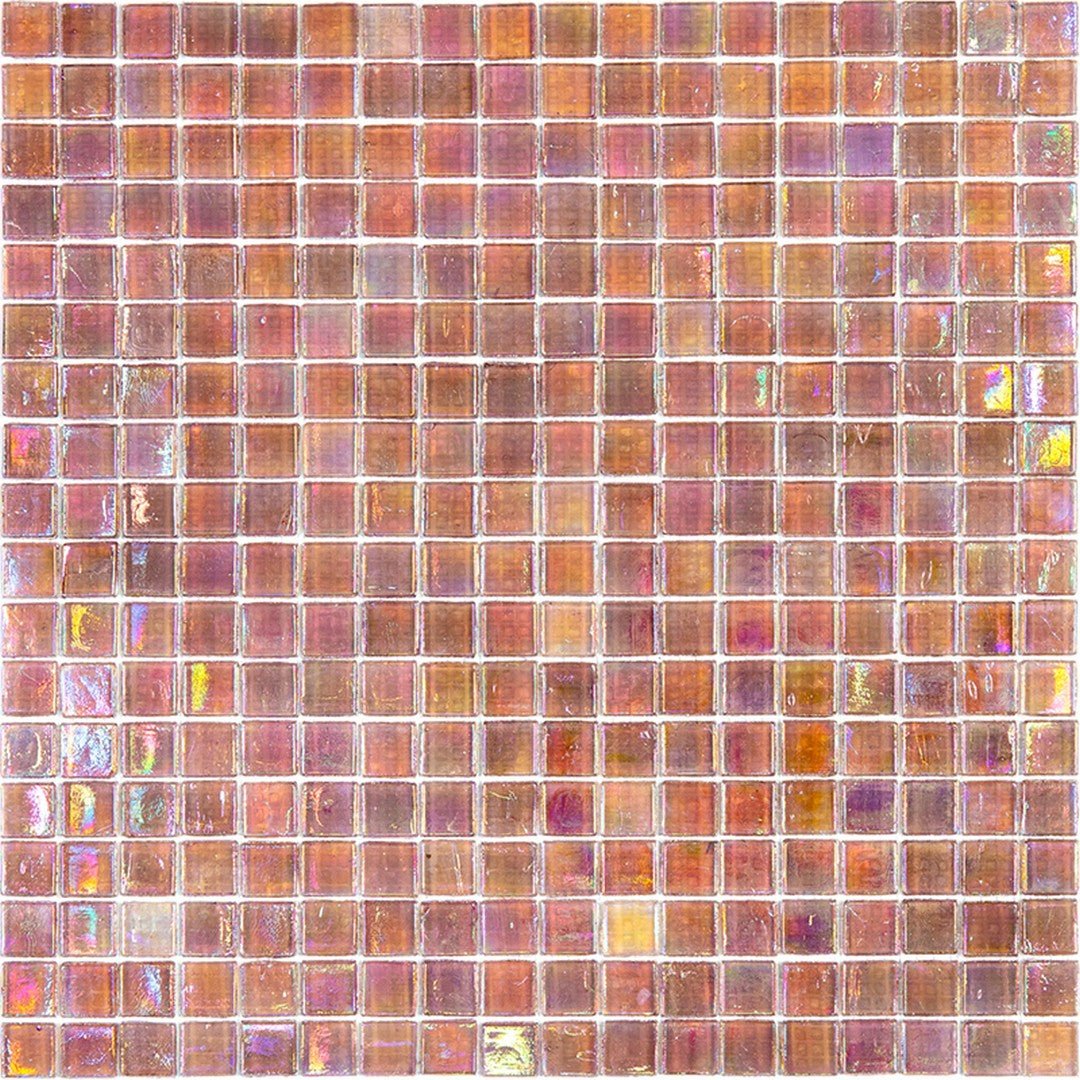 MiR Alma Solid Color 0.6" Nibble Pink 11.6" x 11.6" Glass Mosaic
