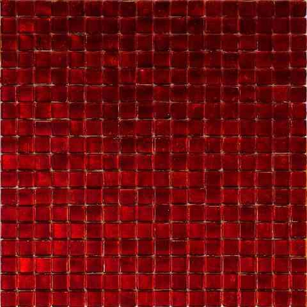 MiR Alma Solid Color 0.6" Nibble Red 11.6" x 11.6" Glass Mosaic