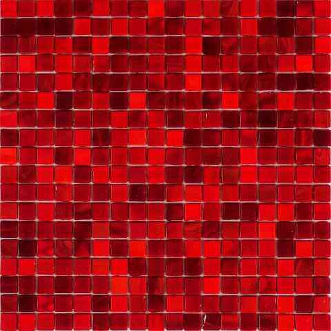 MiR Alma Solid Color 0.6" Nibble Red 11.6" x 11.6" Glass Mosaic