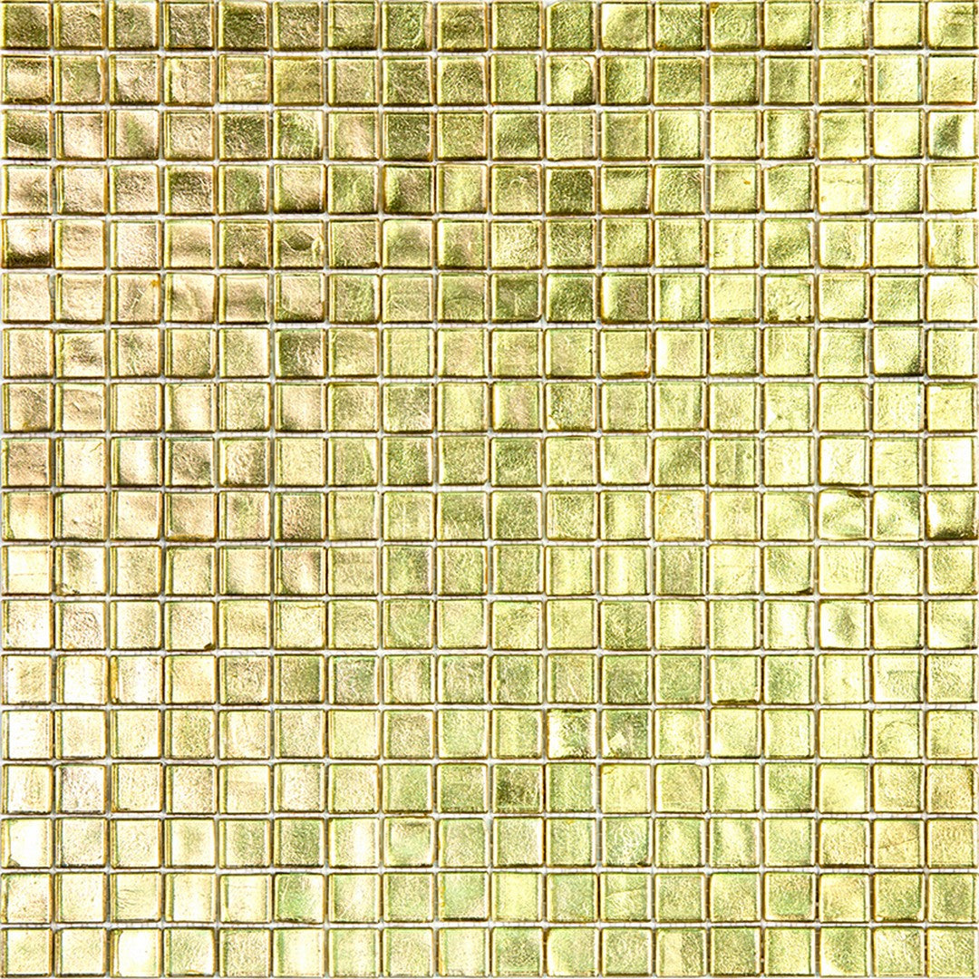 MiR Alma Solid Color 0.6" Nibble Yellow 11.6" x 11.6" Glass Mosaic