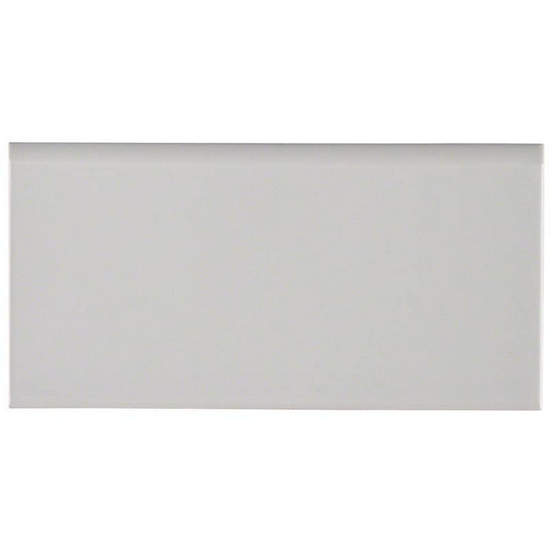 MS International Gray 3" x 6" Glossy Ceramic Bullnose