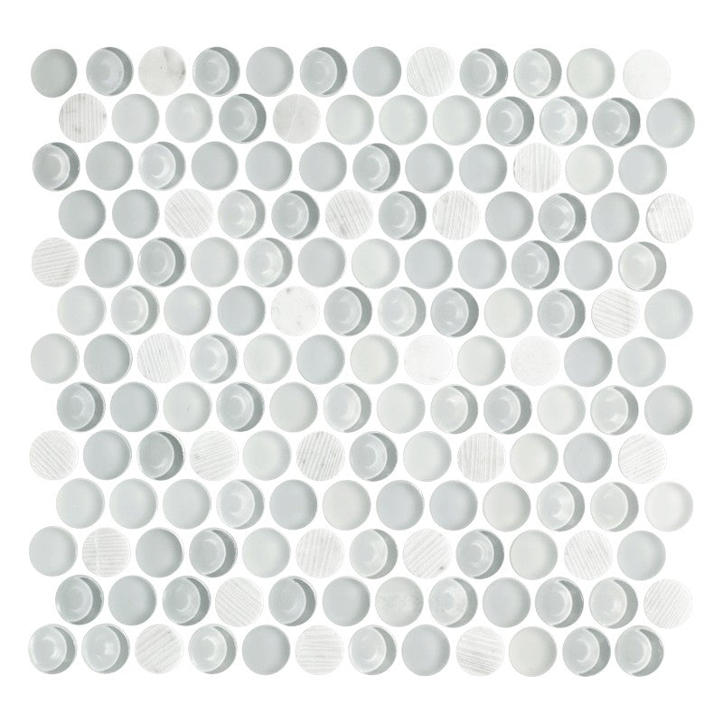 Maniscalco Bennelong Point 11.2" x 11.7" Stone & Glass Blend Dots Mosaic